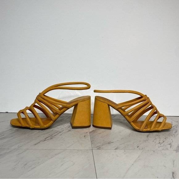 Free People Colette Strappy Orange Block Heel Sandal 7.5 - Picture 7 of 14